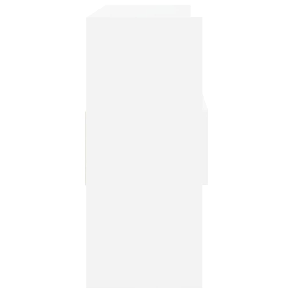 Aparador de madera contrachapada blanco 105x30x70 cm