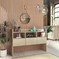 Aparador de madera contrachapada blanco 105x30x70 cm