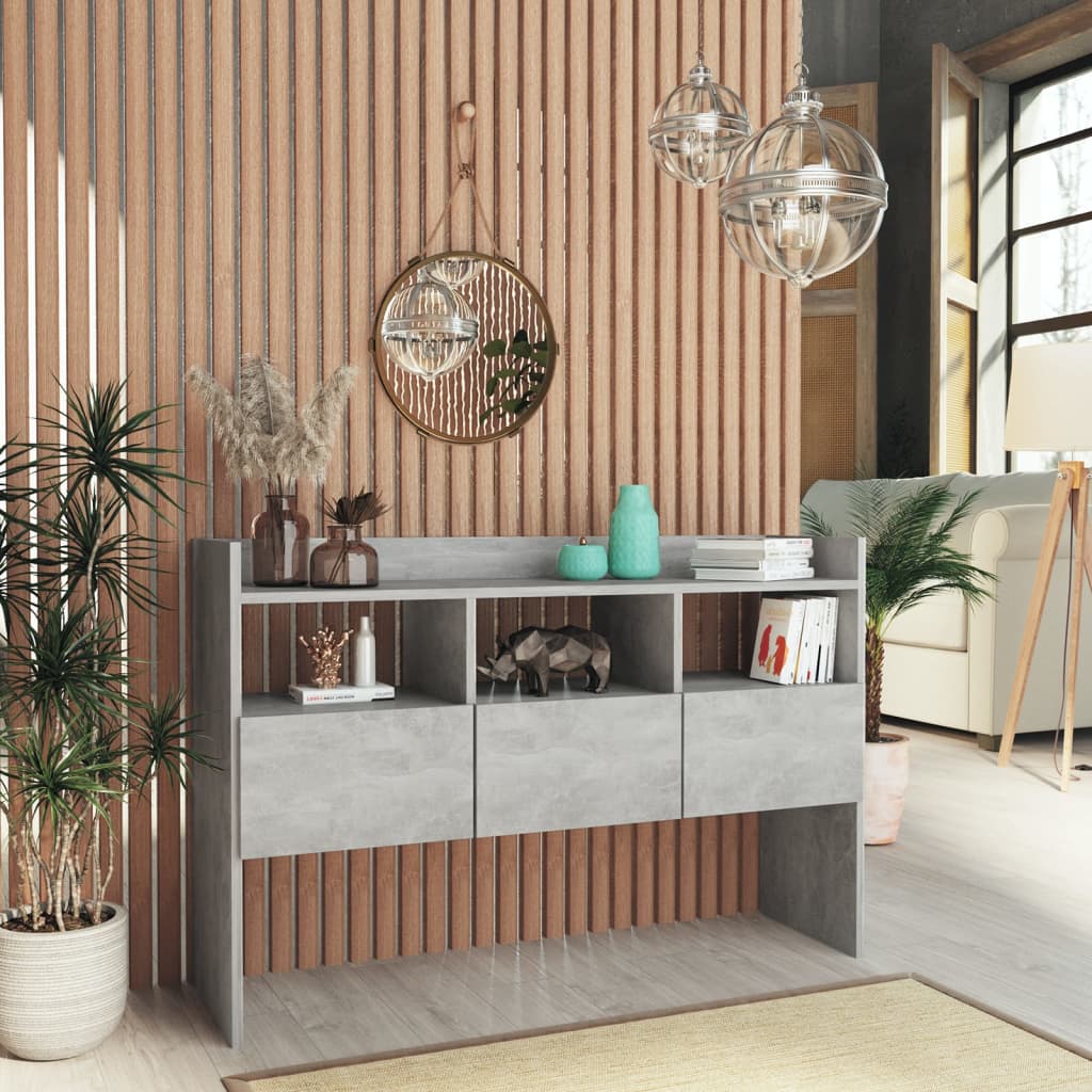 Aparador de madera contrachapada blanco 105x30x70 cm