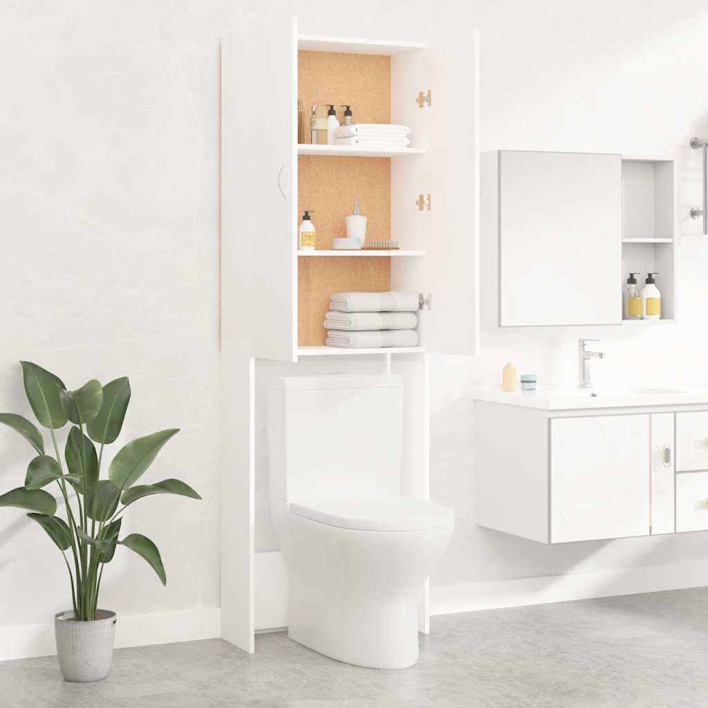 Armario de lavadora blanco 64x25,5x190 cm