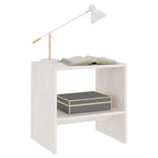 Mesita de noche madera maciza de mango blanco 40x30,5x40 cm