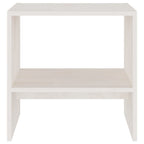 Mesita de noche madera maciza de mango blanco 40x30,5x40 cm