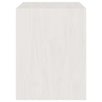 Mesita de noche madera maciza de mango blanco 40x30,5x40 cm