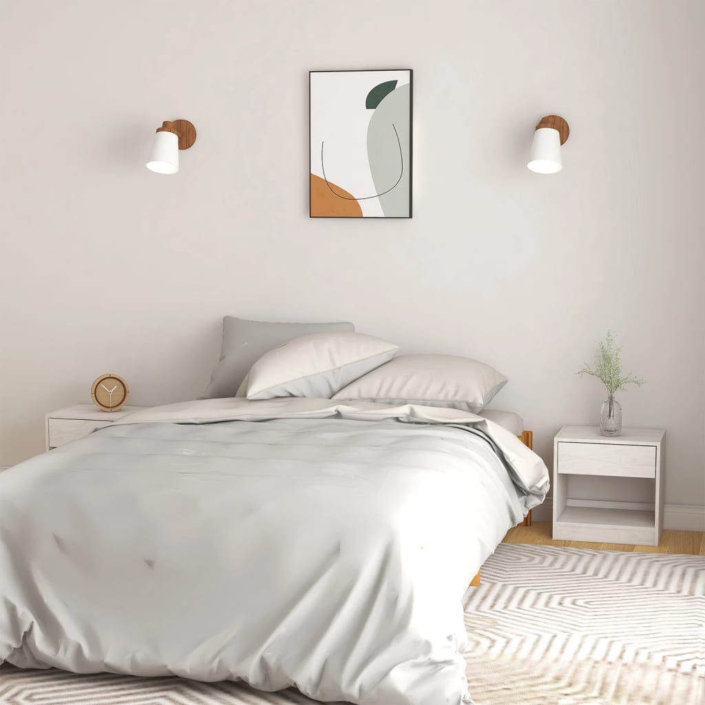 Mesitas de noche 2 uds madera maciza de pino 40x31x40 cm