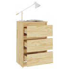 Mesita de noche madera maciza de pino 40x29,5x64 cm