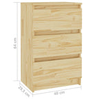 Mesita de noche madera maciza de pino 40x29,5x64 cm