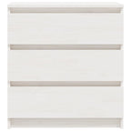 Mesita de noche madera maciza de mango blanco 60x36x64 cm