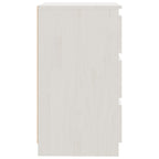 Mesita de noche madera maciza de mango blanco 60x36x64 cm