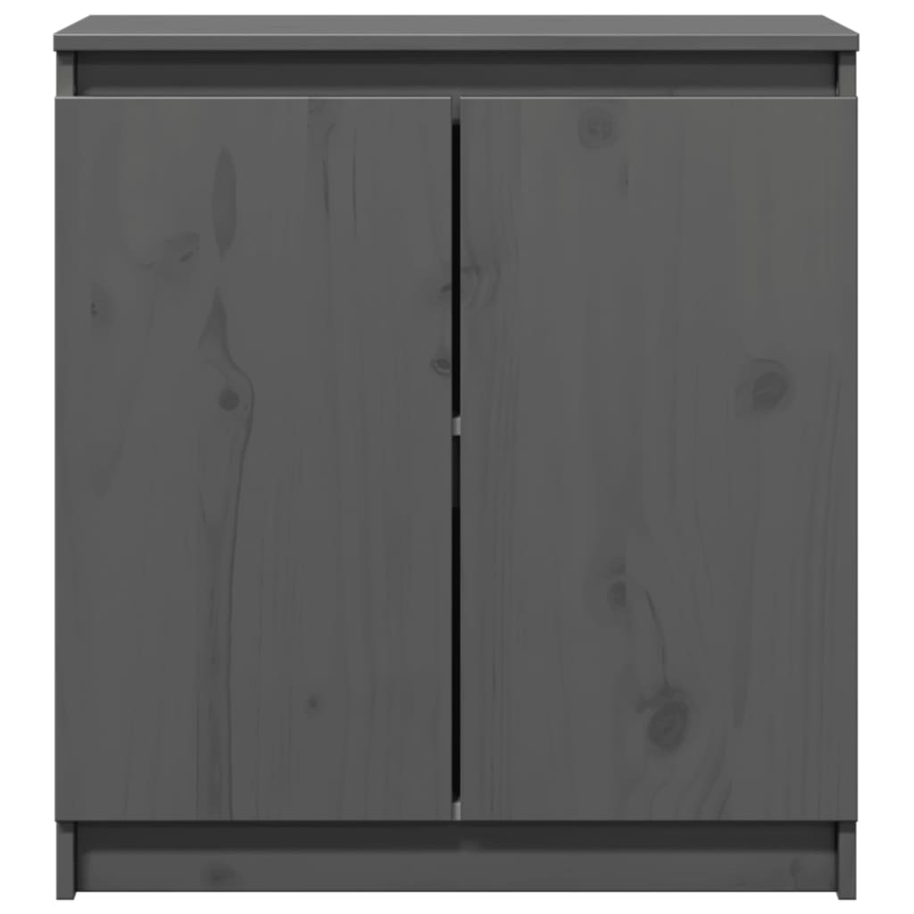 Armario auxiliar madera maciza de pino gris 60x36x65 cm