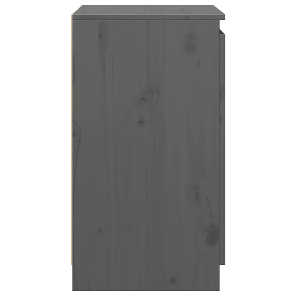 Armario auxiliar madera maciza de pino gris 60x36x65 cm