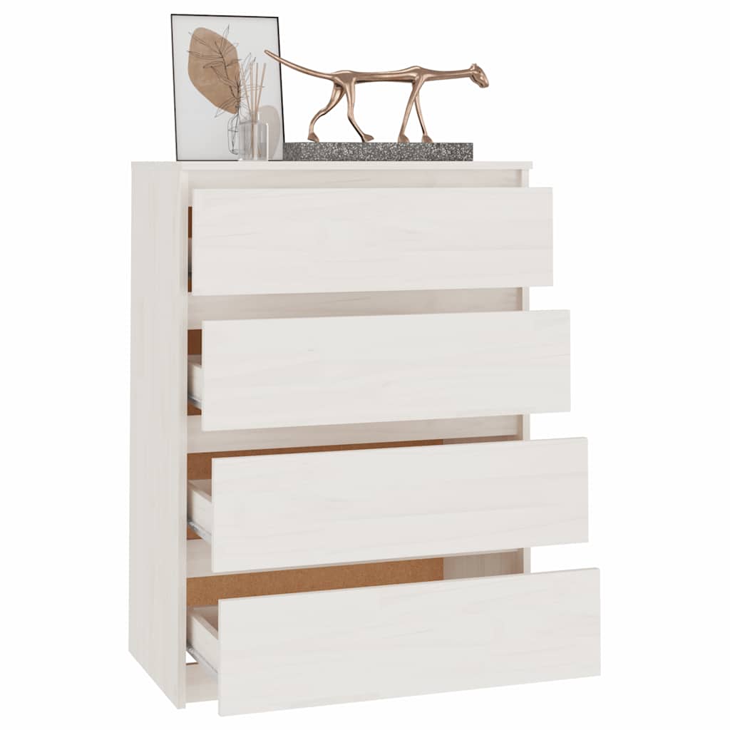 Armario auxiliar madera maciza de pino blanco 60x36x84 cm