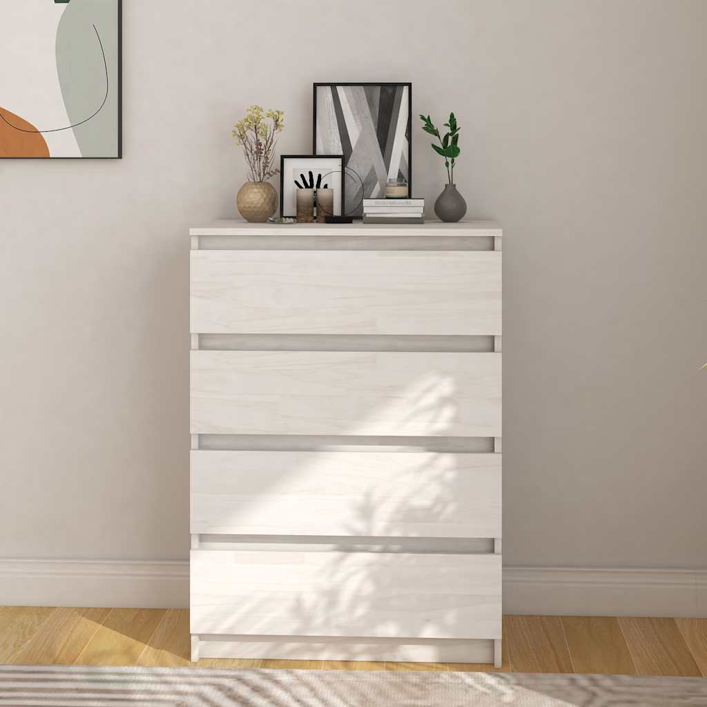 Armario auxiliar madera maciza de pino blanco 60x36x84 cm