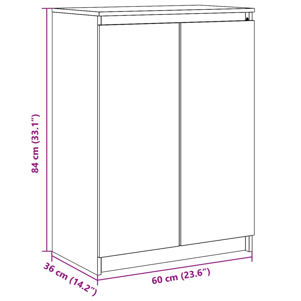 Aparador madera maciza de pino 60x36x84 cm