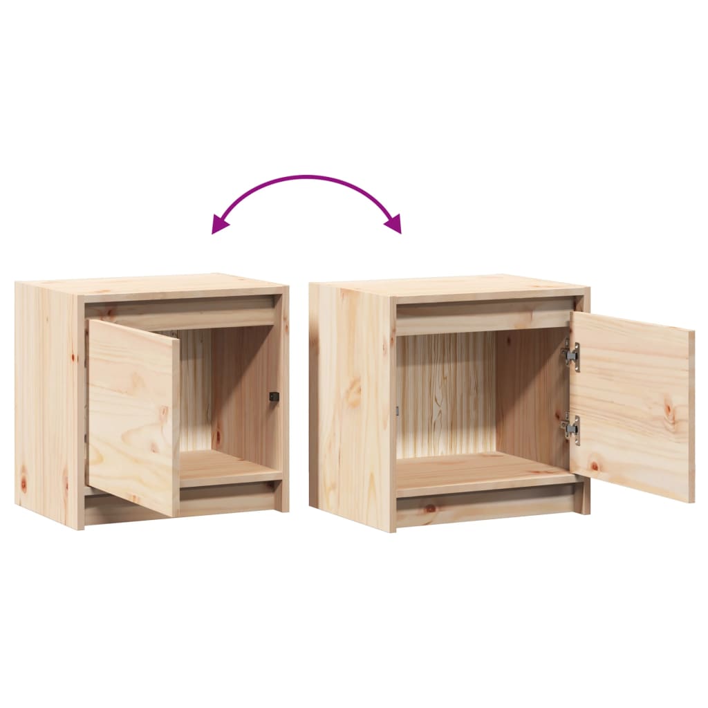 Mesita de noche madera maciza de pino 40x30,5x40 cm