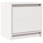 Mesita de noche madera maciza de mango blanco 40x30,5x40 cm