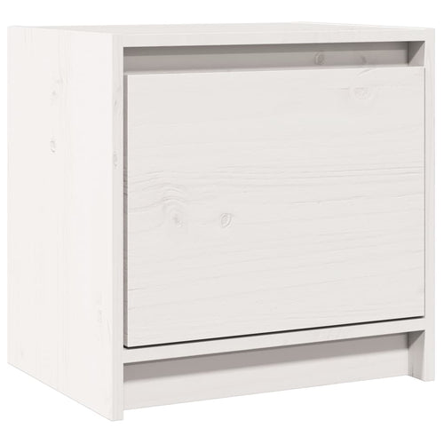 Mesita de noche madera maciza de mango blanco 40x30,5x40 cm