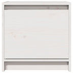 Mesita de noche madera maciza de mango blanco 40x30,5x40 cm