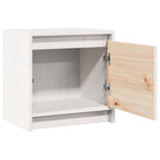 Mesita de noche madera maciza de mango blanco 40x30,5x40 cm