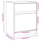 Mesita de noche madera maciza de pino 40x31x50 cm