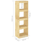 Estantería divisor de espacios madera de pino 40x30x135,5 cm