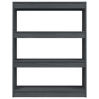 Estantería divisor de espacios madera pino gris 100x30x103 cm