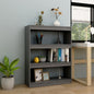 Gray pine wood room divider bookshelf 100x30x103 cm