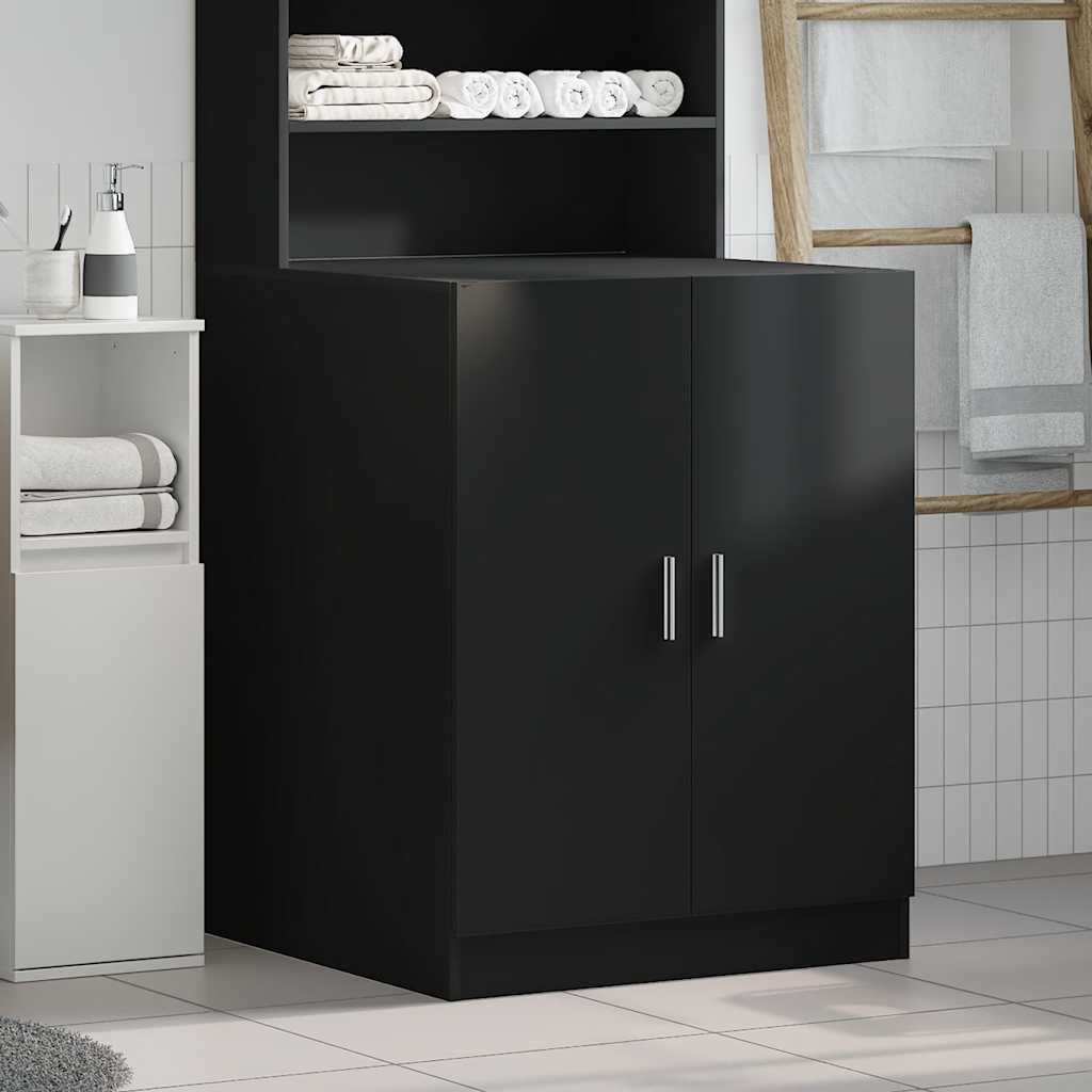 Armario de lavadora negro 71x71,5x91,5 cm