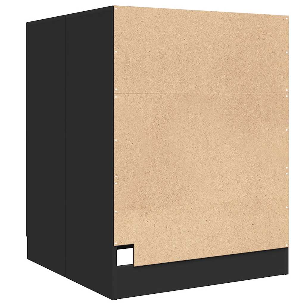 Armario de lavadora negro 71x71,5x91,5 cm