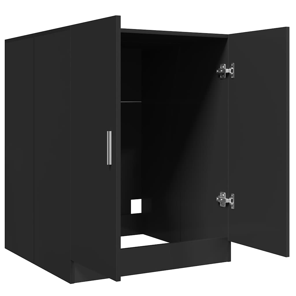 Armario de lavadora negro 71x71,5x91,5 cm