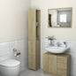 Armario baño madera contrachapada gris hormigón 25x26,5x170 cm
