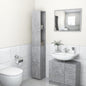Armario baño madera contrachapada gris hormigón 25x26,5x170 cm