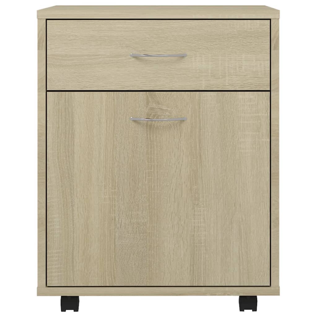 Armario con ruedas madera contrachapada roble Sonoma 45x38x54cm