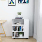 Armario con ruedas de madera contrachapada blanco 60x35x75 cm