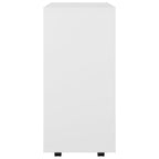 Armario con ruedas de madera contrachapada blanco 60x35x75 cm