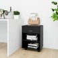 Armario con ruedas de madera contrachapada blanco 60x35x75 cm