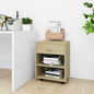 Armario con ruedas de madera contrachapada blanco 60x35x75 cm