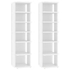 Muebles zapateros 2 uds contrachapada blanco 27,5x27x102 cm