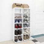 Muebles zapateros 2 uds contrachapada blanco 27,5x27x102 cm