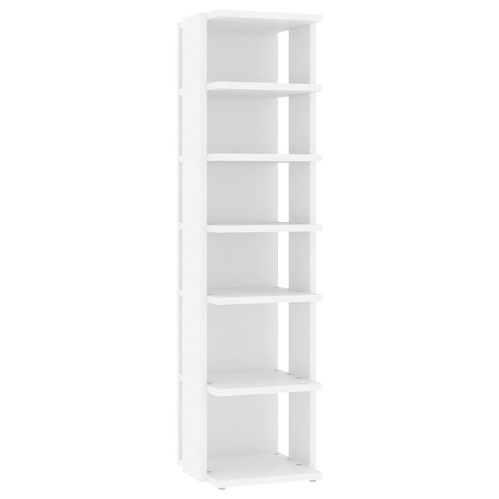Muebles zapateros 2 uds contrachapada blanco 27,5x27x102 cm