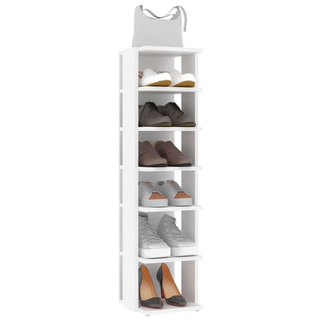Muebles zapateros 2 uds contrachapada blanco 27,5x27x102 cm