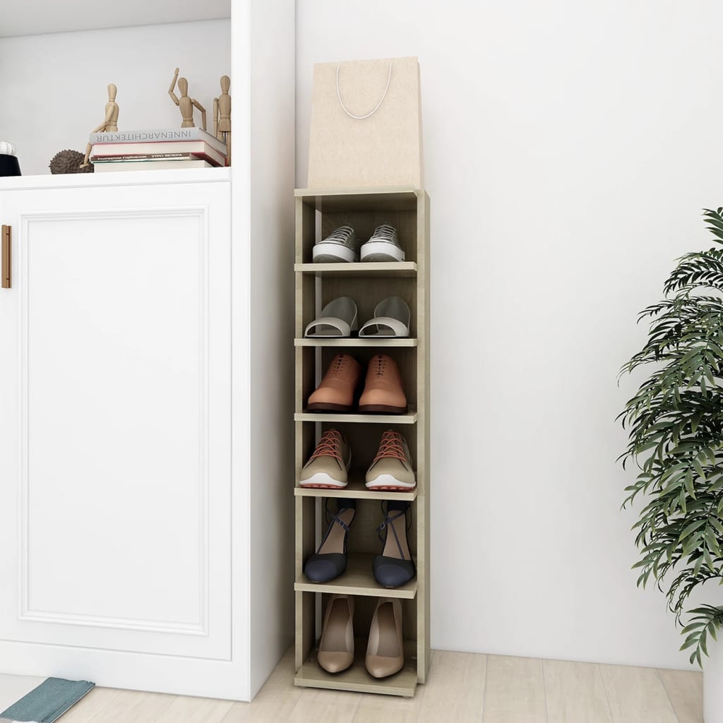 Muebles zapateros 2 uds contrachapada blanco 27,5x27x102 cm
