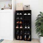 Muebles zapateros 2 uds contrachapada blanco 27,5x27x102 cm