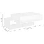 Mesa de centro madera contrachapada blanco 105x55x32 cm