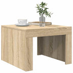 Mesa de centro de madera contrachapada color roble 50x50x35 cm