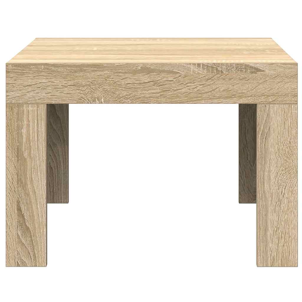 Mesa de centro de madera contrachapada color roble 50x50x35 cm
