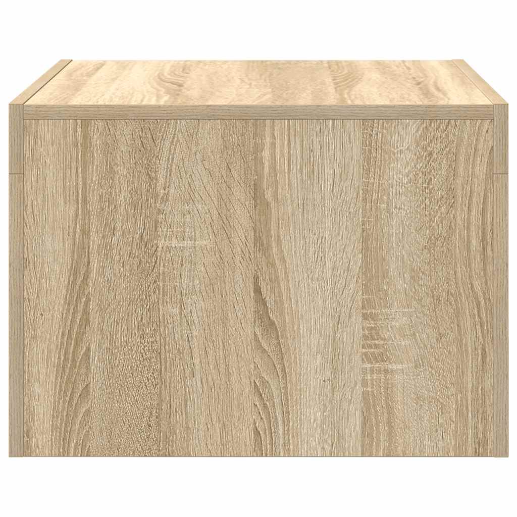 Mesa de centro de madera contrachapada color roble 50x50x35 cm