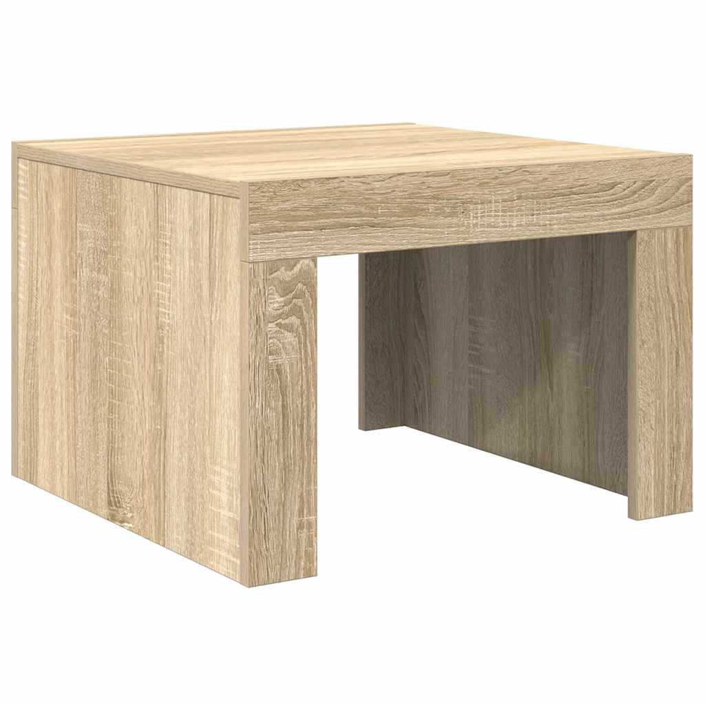 Mesa de centro de madera contrachapada color roble 50x50x35 cm