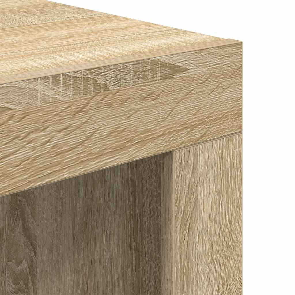 Mesa de centro de madera contrachapada color roble 50x50x35 cm