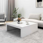 Mesa de centro madera contrachapada blanco 100x100x35 cm