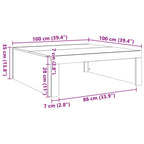Mesa de centro madera contrachapada blanco 100x100x35 cm